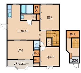 貴志駅 徒歩7分 2階の物件間取画像